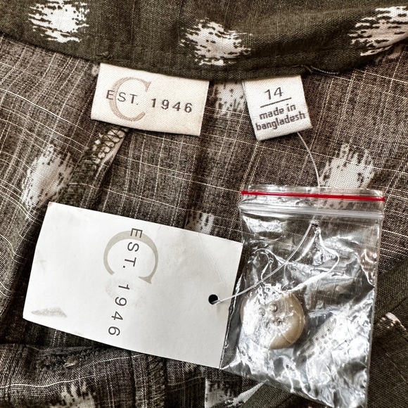 🛍️NWT Wide leg olive green with white elastic waist comfy pants Size 14 - Picture 10 of 11